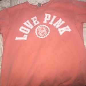 Pink coral crew neck sweater/sweatshirt